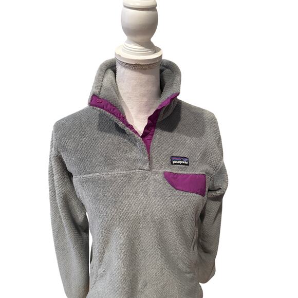 Patagonia Re-Tool Snap T Pullover Fleece Sweater Gray M - Picture 2 of 5